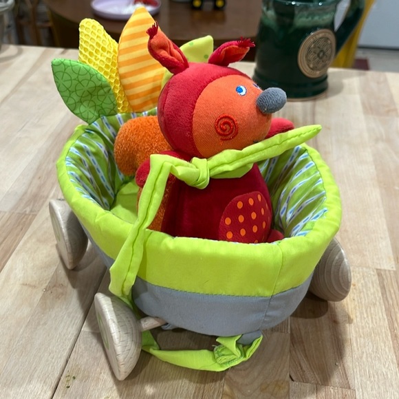HABA Other - HABA push and pull car with plush squirrel